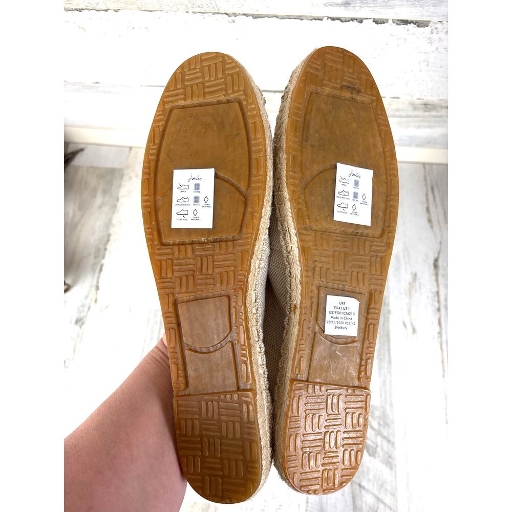 Joules Womens 11 Cream Shelbury Floral Embroidered Slip-On Espadrille Loafer NEW - Picture 7 of 9